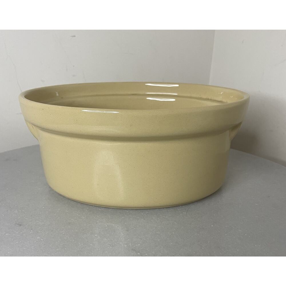 VTG TG Green Made England Pottery Dish L Crockery Bowl Mustard Color Earthenware